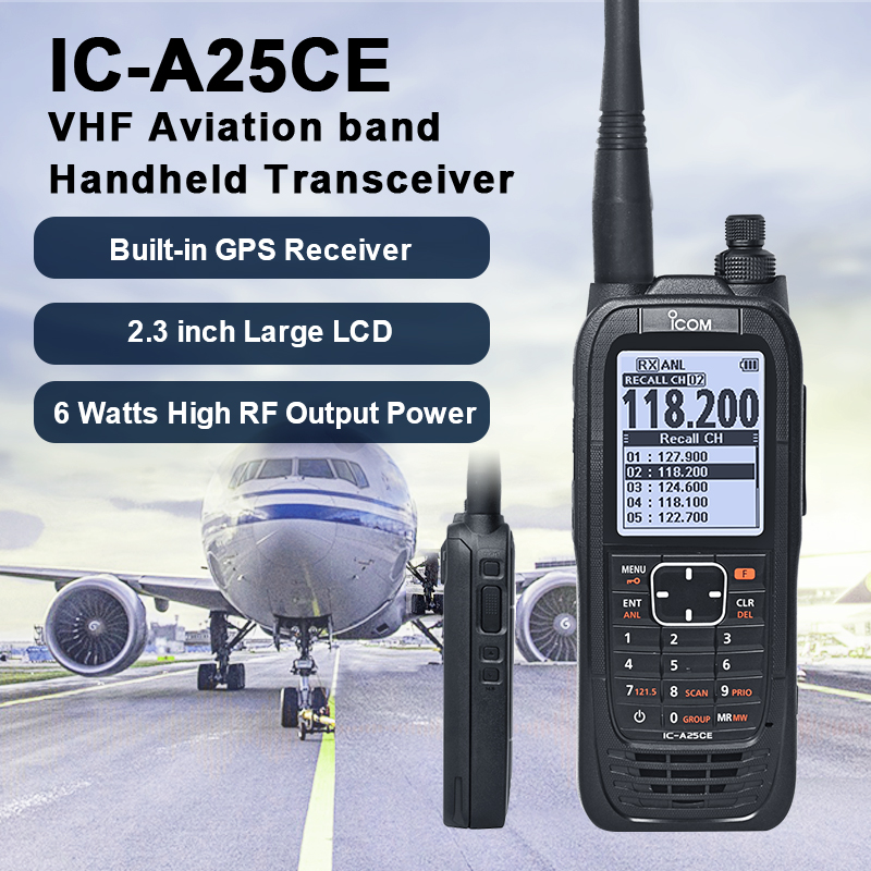 Icom IC-A25CE VHF Airband Handheld Radio with Built-in GPS