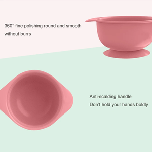 Juego de alimentación de bebé de silicona con logotipo personalizado, cuenco de succión y <span class=keywords><strong>cubiertos</strong></span>, utensilios para comer - Product Image 4