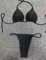 Micro bikini classique OEM ODM pour femmes, séchage rapide, maillot de bain brésilien, vêtements de plage, logo personnalisé, maillot de bain string, bikinis