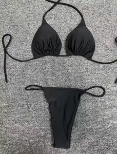 OEM ODM classico <span class=keywords><strong>Micro</strong></span> <span class=keywords><strong>Bikini</strong></span> per le donne ad asciugatura rapida brasiliano costumi da bagno LOGO personalizzato costume da bagno g perizoma perizoma - Product Image 6