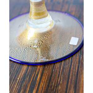 Jarrón Grande de Vidrio Soplado Gabbiani, Transparente con Rayas Azules, Diseño Minimalista de Lujo para Arreglos Florales en el Hogar, Material de Cristal - Product Image 1