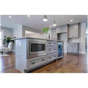 Vente en gros d'armoires en bois PVC style américain <span class=keywords><strong>vert</strong></span> <span class=keywords><strong>olive</strong></span> pour villa Rangement d'angle de <span class=keywords><strong>cuisine</strong></span> avec support mural Armoire de <span class=keywords><strong>cuisine</strong></span> - Product Image 3