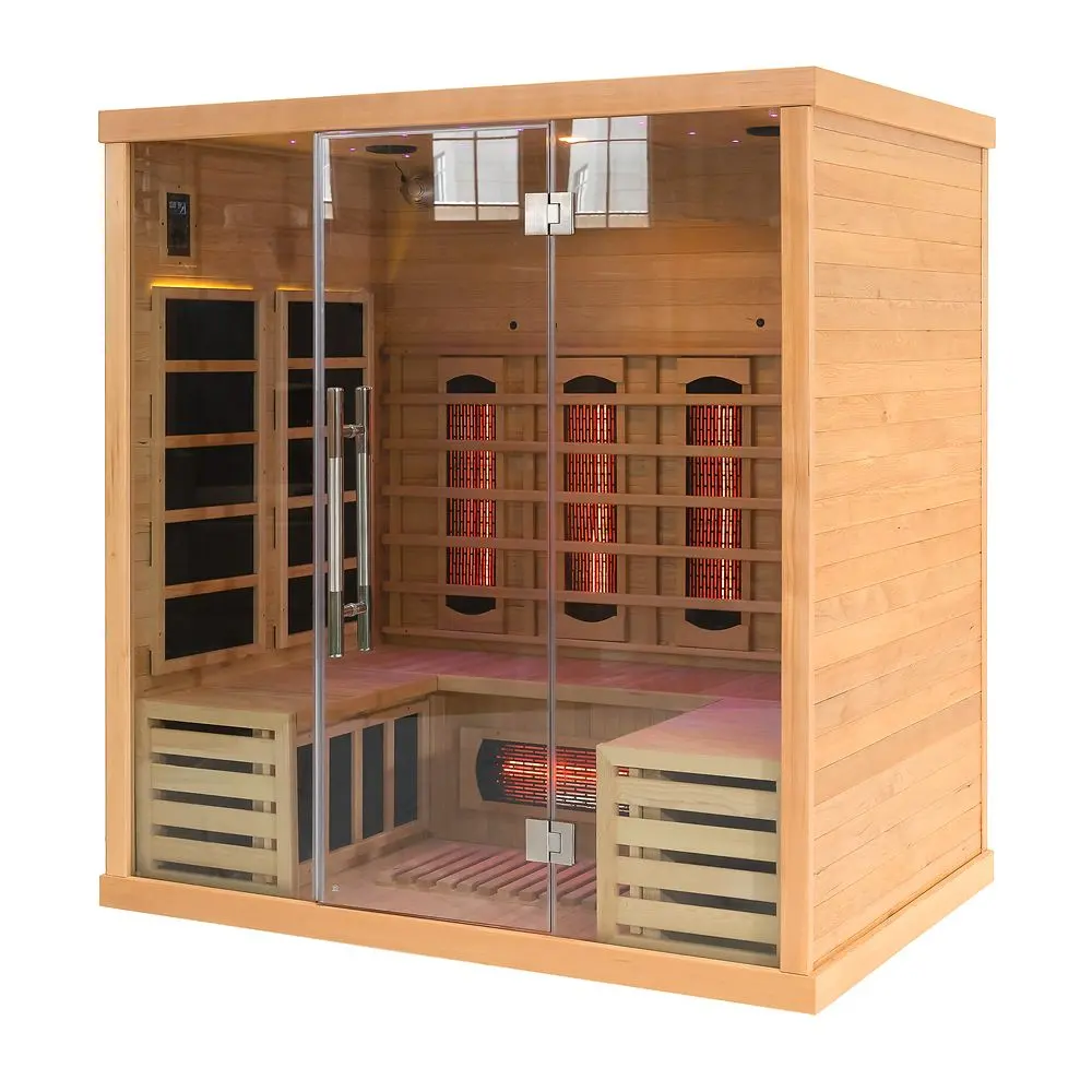 Hôtel villa spa vapeur sèche en bois combiné infrarouge sauna portable cabine infrarouge sauna