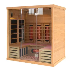 Hotel villa spa vapor seco madera combinado infrarrojo sauna portátil cabina infrarroja sauna