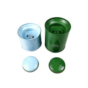 Lata de Metal Redonda Hermética de Alta Calidad, Color Sólido, para Café, Té, Dulces - Product Image 3