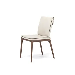 Новый дизайн, Роскошный итальянский Простой Современный Высококачественный кожаный ясень из коровьей кожи, домашний обеденный стул, книжный офисный стул