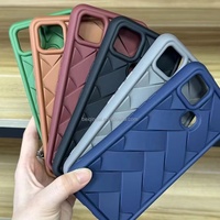 Étui de téléphone en matériau tissé marron pour oppo A15 nouvelle grande coque de téléphone en TPU souple tissée pour étui oneplus 12R pour 1 + NORD CE4 LIT/GE4