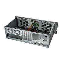 Casing Server 3U Ultra Pendek 250mm dengan Layar LCD Penunjuk Suhu, Chassis PC Industri MINI ITX, Mendukung PSU ATX