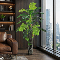 Palmier artificiel géant de 160 cm, grande fausse cocotier décorative résistante aux UV pour aménagement paysager de complexe hôtelier