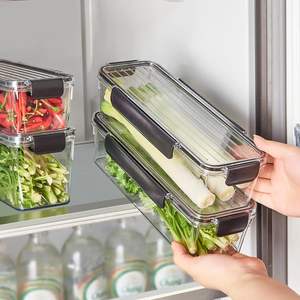 Boîte de conservation rectangulaire pour coriandre et oignon vert avec couvercle à clipser, organisateur de réfrigérateur pour légumes frais - Product Image 1
