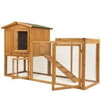Poulailler en bois de grande taille pour l'extérieur, cage à lapins, cage à poules avec porte ventilée, plateau amovible et rampe, jardin, cour