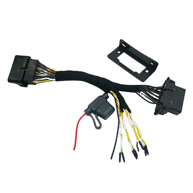 OBD2 Cable Twisted Pair Wire OBD Cable with Fuse Terminal Custom Cable Harness OBD for Car Tuning