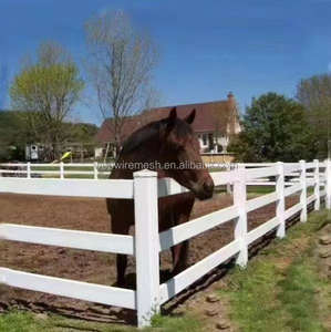 Panel pagar vinil putih 2 rel, <span class=keywords><strong>3</strong></span> rel persegi, pagar PVC luar ruangan - Product Image 3