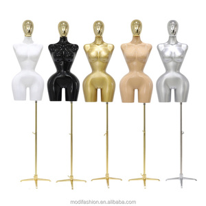 <span class=keywords><strong>Mannequin</strong></span> <span class=keywords><strong>Buste</strong></span> Haut Galbé <span class=keywords><strong>Femme</strong></span> BBL avec Tête Petites Hanches Poitrine Ajustable Forme Robe Sans Tête avec Support Doré Torse - Product Image 1