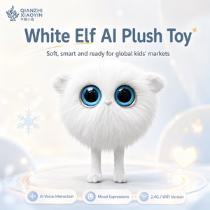 AI Seasons Elf, Peluche Blanco y Esponjoso con Grandes Ojos Azules, ChatGPT, Clonación de Voz en 69 Idiomas, Memoria a Largo Plazo, Compañero Emocional, 2.4G - Product Image 1