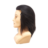 100% vrais Cheveux Tête De Mannequin De Formation Masculine Pour Couper Pratique Salon De Coiffure Poupée Tête