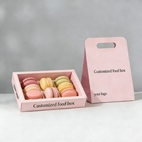 Boîte en papier recyclable de luxe personnalisée en gros avec poignée pour gâteaux, chocolats, desserts, brownies et snacks