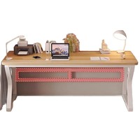 Bureau d'ordinateur en bois à double poste, simple, pour étudiant, petit appartement, chambre, table de jeu électronique, poste de travail