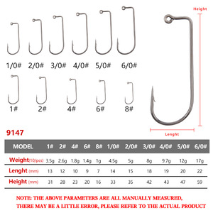 Topmouth Culter Meeresfischerei-Weichköder-Haken-Set – 10 Stück für Schmerlen, Mandarinfische, Barrakudas, Barsche und Garnelen - Product Image 5