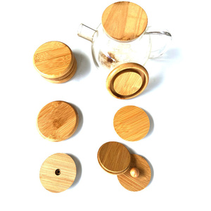 YUESHEN Couvercle rond en <span class=keywords><strong>bambou</strong></span> personnalisé pour pot hermétique, bouilloire, tasse en céramique, couvercle <span class=keywords><strong>de</strong></span> bougie, accessoire, pièces usinées CNC - Product Image 3