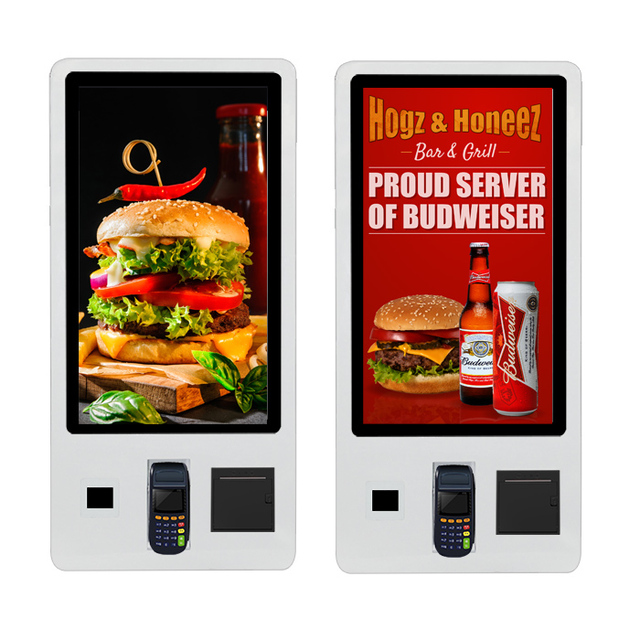 32 Inch Wall Mounted Self Payment Queue Kiosk with Printer and Pos for Fast Food Restaurant Kingburger McDonal's