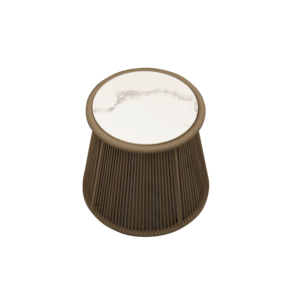 Tavolino Moderno per Progetti Residenziali e Alberghieri, <span class=keywords><strong>da</strong></span> <span class=keywords><strong>Giardino</strong></span> e Terrazza, con Piano <span class=keywords><strong>in</strong></span> <span class=keywords><strong>Pietra</strong></span> Sinterizzata e Struttura <span class=keywords><strong>in</strong></span> Alluminio Intrecciato - Product Image 4