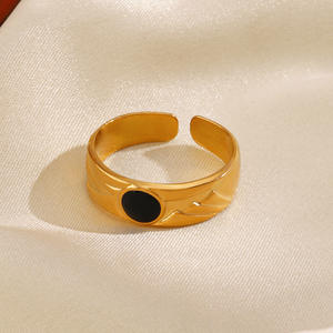 Anillo redondo <span class=keywords><strong>de</strong></span> textura lujosa, anillos <span class=keywords><strong>de</strong></span> piedras <span class=keywords><strong>preciosas</strong></span> con temperamento <span class=keywords><strong>de</strong></span> apertura <span class=keywords><strong>de</strong></span> aceite por goteo, joyería Popular <span class=keywords><strong>de</strong></span> acero inoxidable estilo <span class=keywords><strong>Instagram</strong></span> para mujer - Product Image 4