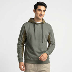 Sweat à capuche basique pour homme 100 % coton mélangé, manches longues, coupe classique, options multicolores unies, teinture unie, faible MOQ, directement de l'usine - Product Image 1