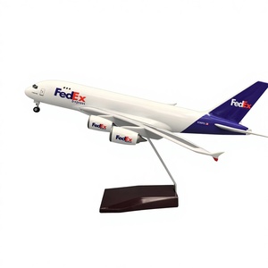 Modelo de Avión de Resina A380 FedEx de 37 cm, Escala 1:200, Versión LED, Precio de Fábrica, Regalo Empresarial, Decoración, Artesanía, <span class=keywords><strong>Airbus</strong></span> <span class=keywords><strong>Cargo</strong></span> Airlines - Product Image 1