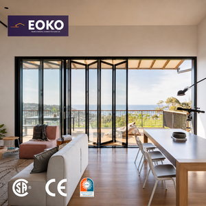 Porte pliante en verre en aluminium certifiée CE EOKO pour balcon vue sur l'océan, maison <span class=keywords><strong>de</strong></span> luxe en bordure <span class=keywords><strong>de</strong></span> colline côtière - Product Image 1