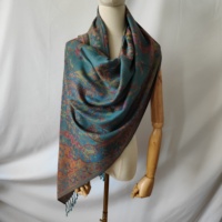 Écharpe Pashmina personnalisée soyeuse pour femmes Deux tons Pashmina Châles et enveloppes avec franges Écharpes Paisley de haute qualité Châles
