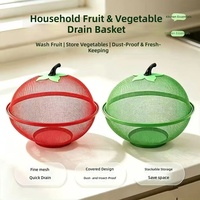 Keukenhulpje van roestvrij staal, multifunctionele draadgaas afgietbak voor het wassen van fruit en groenten, huishoudelijk gebruik