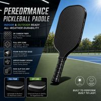 Raquette de paddle de forme allongée de qualité professionnelle avec surface de friction, en mousse injectée, matériau hybride carbone 18K, USAPA