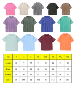 Camiseta de algodón 100% de cuello redondo y manga corta, extragrande, pesada, con estampado vintage, lavado ácido, desgastada y con logotipo personalizado - Product Image 3