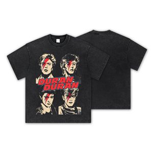 T-shirt in cotone stampata con cartoni animati, stile retrò americano <span class=keywords><strong>Duran</strong></span> <span class=keywords><strong>Duran</strong></span>, vestibilità ampia, design personalizzato POD, manica corta, stampa digitale - Product Image 1