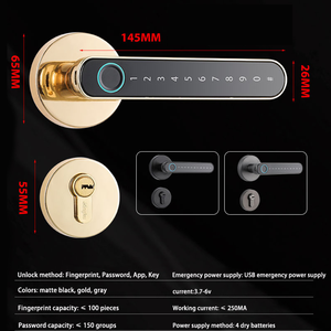 Cerradura Inteligente de Aleación de Zinc con Reconocimiento de Huella Dactilar y Contraseña, Almacenamiento en la Nube, para Puerta de Madera, Uso Doméstico - Product Image 2