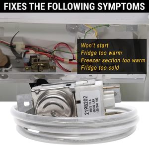 Termostato <span class=keywords><strong>de</strong></span> Control <span class=keywords><strong>de</strong></span> Frío para Refrigerador 2198202, Fácil Instalación, Ajuste Exacto, Hecho en China, Reemplaza los Números <span class=keywords><strong>de</strong></span> Pieza - Product Image 5