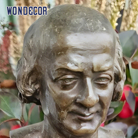 Wondecor personnalisé grande pièce d'art statue de demi-corps masculin en bronze