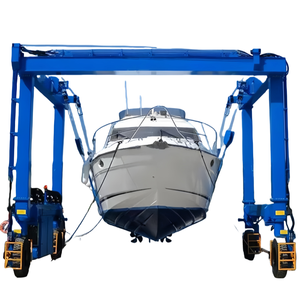 Hydraulic Boat Lift Gantry <strong>Crane</strong> <strong>100</strong> <strong>Ton</strong> All Wheel Steering Travel Yacht <strong>Lifting</strong> <strong>Crane</strong> with Rubber Tyre - Product Image 1