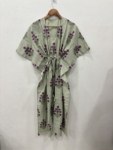 Women Floral Print Kaftan <b>Dress</b> Relaxed Fit Adjustable Drawstring Waist <b>Boho</b> Style Flowing Silhouette Casual <b>Long</b> <b>Dress</b> Wear - Product Image 1