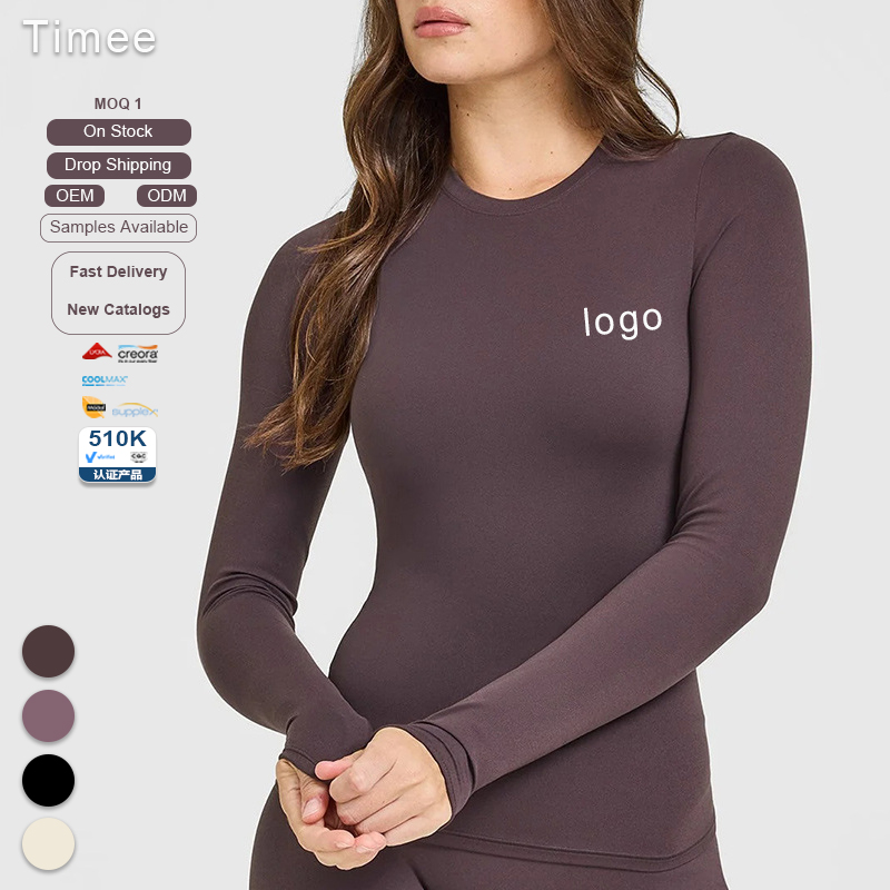 Wholesale Long-sleeved Yoga Wear Breathable Sports and Fitness Wear Yoga Elastic Quick-drying Top