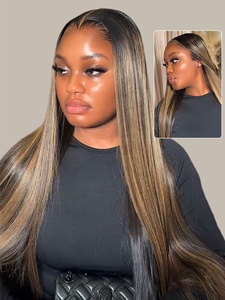 Alipearl 1B Honey Brown Straight Highlighted Real HD Skin-melt Lace Wig Capelli Grezzi Non Processati con Cuticole Allineate Lunga Durata - Product Image 2