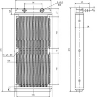 OCOCOO 240mm Radiador de aluminio Caja de la computadora Disipador de calor de refrigeración por agua con 12 vías de agua Enfriador de soldadura líquida Modelo