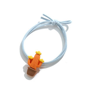 أربطة شعر مرنة مزدوجة مرنة بالجملة على شكل فاكهة الصبار والفراولة حيوانات لطيفة أربطة شعر مطاطية رائعة للفتيات - Product Image 2