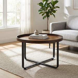 AK Brass Decorative Metal Coffee <b>Table</b> <b>Black</b> Metal Frame With Wooden Top Modern Coffee <b>Table</b> For Home Decor/ Hotel Decor - Product Image 2