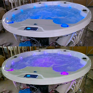 กลม4คนอ่างน้ำร้อนกลางแจ้ง jacuzy ผ่อนคลายนวดเซ็กซี่สำหรับผู้ใหญ่อ่างสปาอ่างอาบน้ำร้อนไม้ว่ายน้ำสปา - Product Image 2