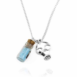 Collar de máscara TV Breaking Bad collar encanto botella transparente sostener arena azul y máscara de Gas collar de cadena para joyería de fiesta - Product Image 4