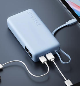 Cargador portátil original mi 67W Power Bank 20000mAh PB2067 con cable USB-C integrado, pantalla LED, carga rápida de 65W, PD, QC, FCP, AFC. - Product Image 4