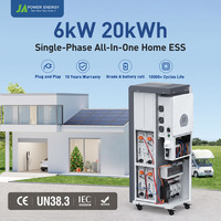 Système de batterie solaire domestique 20 kWh avec onduleur hybride Deye intégré JApower 6 kW monophasé tout-en-un ESS 51,2 V LiFePO4