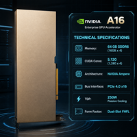 Kartu GPU Server A16 24GB GDDR6 PCIe 4.0 Kepadatan Tinggi VDI Virtual Desktop Cloud Computing